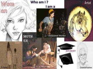 Woman Artist    Who am I ?                     I am a Mother Dislocated Worker Sister Student Friend Beth Cantrell Grandmother 