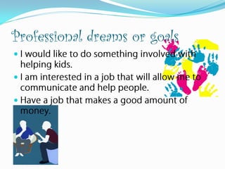 Professional dreams or goals





 
