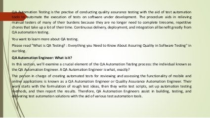 Who Are QA Automation Engineers and What Is QA Automation? | PPTX