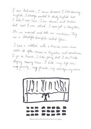 (Bibiana drew herself performing on the stage)
 