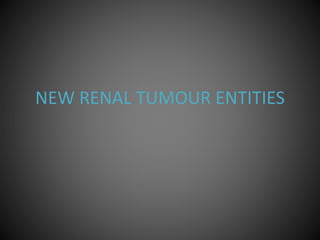 NEW RENAL TUMOUR ENTITIES
 