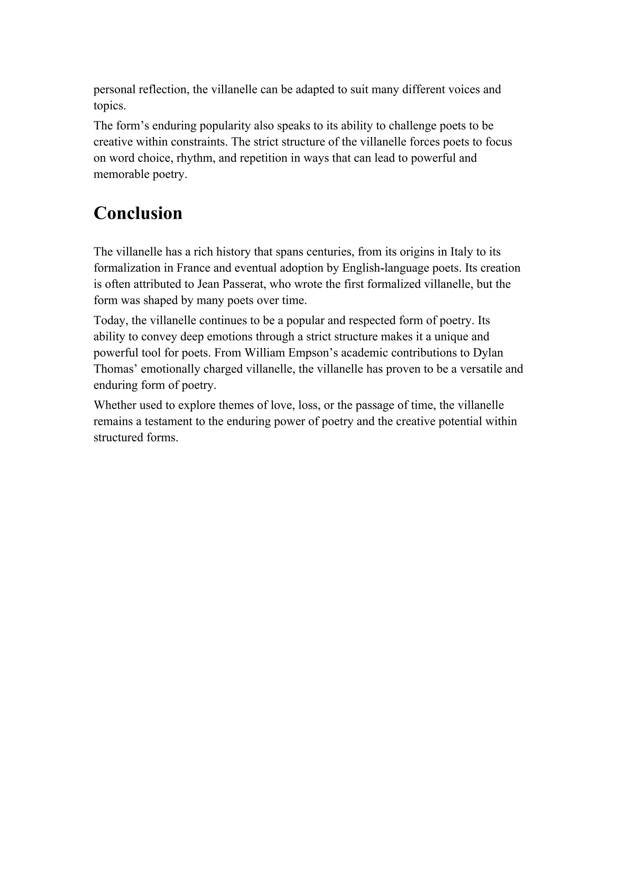 Who Form Who Created the Villanelle PoemThe villanelle is one of the most ...