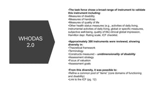 Whodas Descriptor Guide WHODAS 2.0: Manual, Data, Research & Practice | PDF