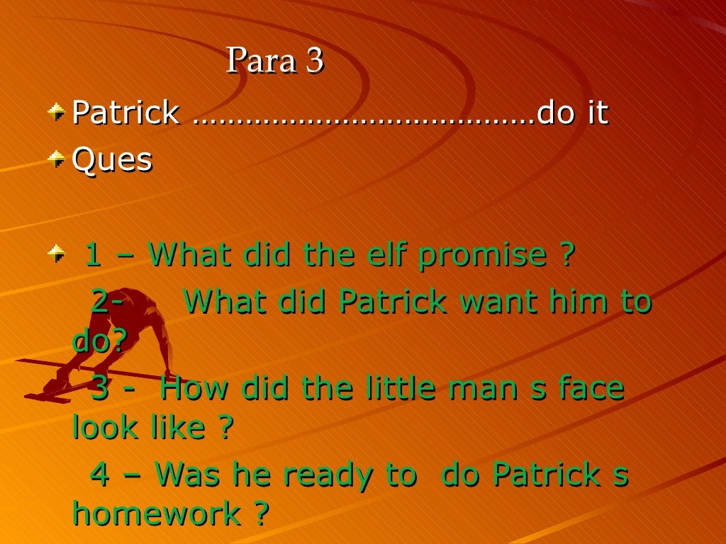 Who did patrick's homework class 6 ppt image