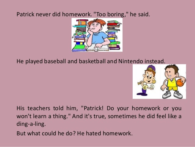 Who did patrick's homework worksheet picture