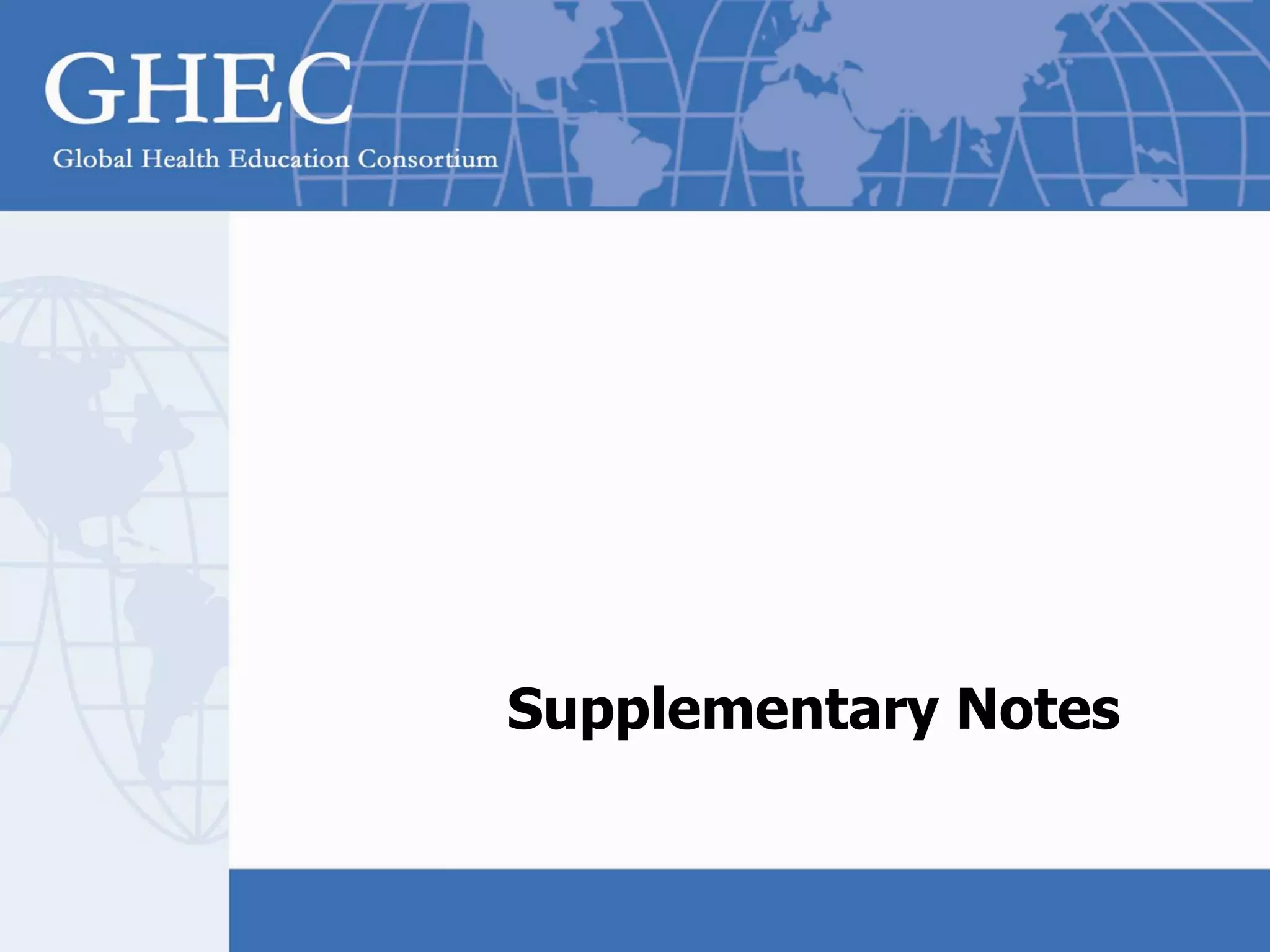 Supplementary Notes
 