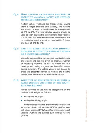 wHO faq for rabies prophylaxis for dog bites | PDF