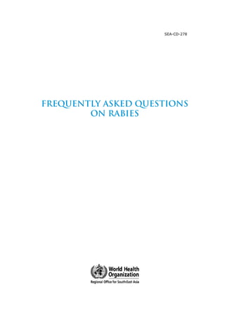 wHO faq for rabies prophylaxis for dog bites | PDF