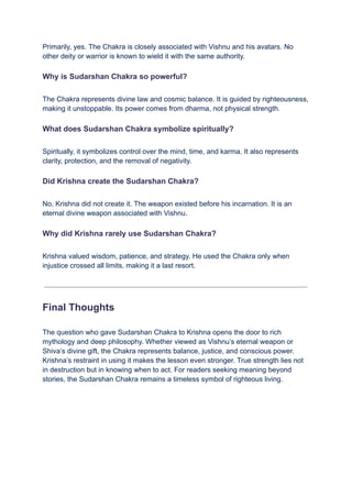 Who Gave Sudarshan Chakra to Krishna_ The Divine Story Behind the ...
