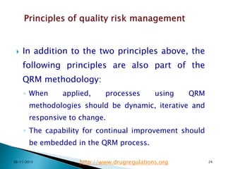 Qrm Examples Who Guidance on Quality Risk Management | PPTX