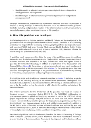 WHO guideline on country pharmaceutical pricing policies 2015 | PDF