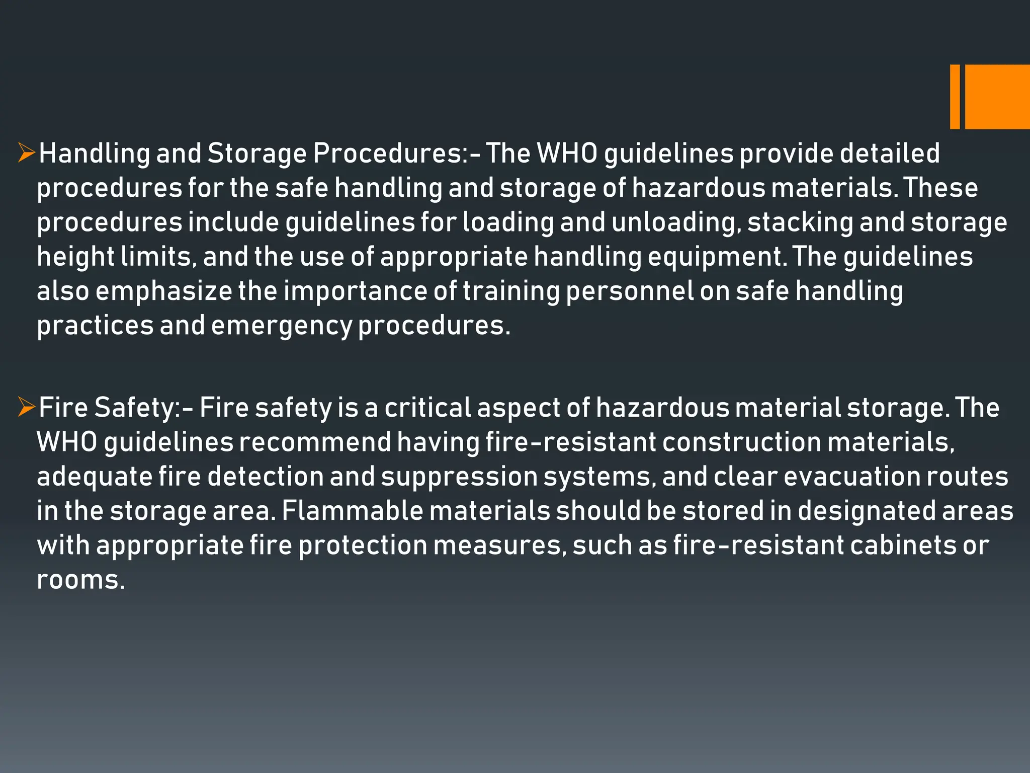 WHO Guidelines for personal Hygiene, Handling and Storage of Hazardous ...