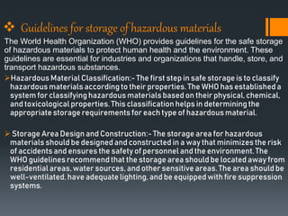 WHO Guidelines for personal Hygiene, Handling and Storage of Hazardous ...