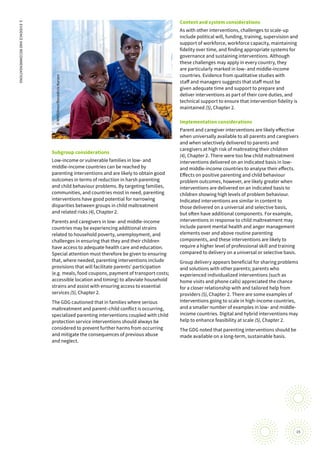 WHO guidelines on parenting interventions to prevent maltreatment and enhance parent–child relationships with children aged 0–17 years