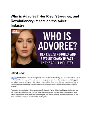 Who is Advoree Her Rise, Struggles .pdf