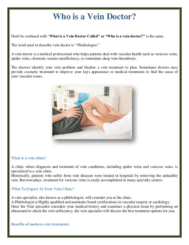 Who is a Vein Doctor?