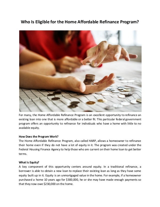 How Does Refinancing Work >> Who Is Eligible For The Home Affordable Refinance Program How Does Refinancing Work >> Who Is Eligible For The Home Affordable Refinance Program