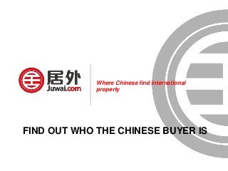 Where Chinese find international
property
FIND OUT WHO THE CHINESE BUYER IS
 
