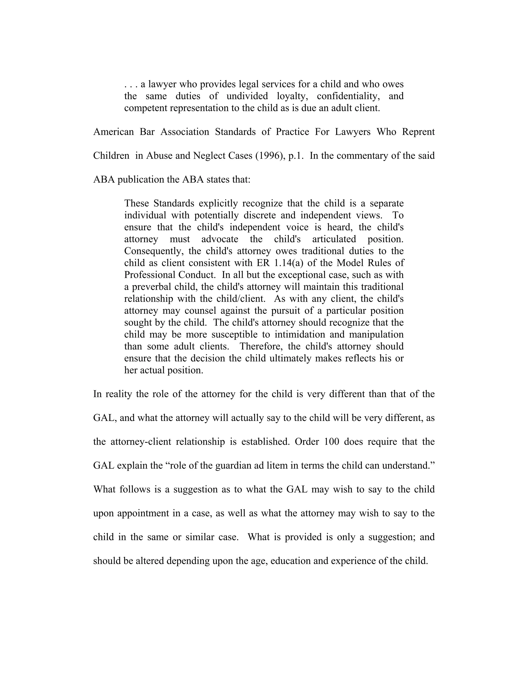 Who Is The Client? Ethical Duties of GAL (guardian ad litem) in Kansas