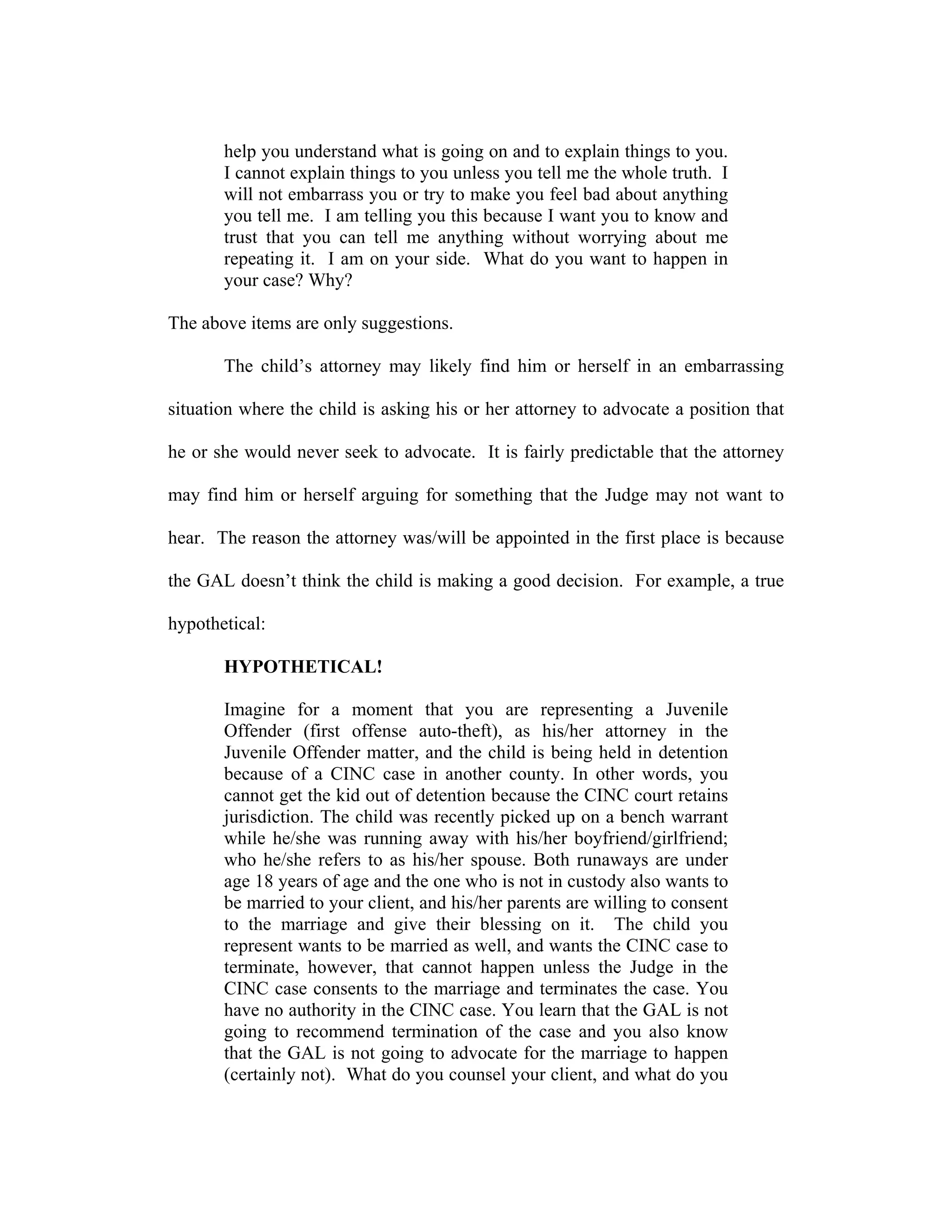 Who Is The Client? Ethical Duties of GAL (guardian ad litem) in Kansas