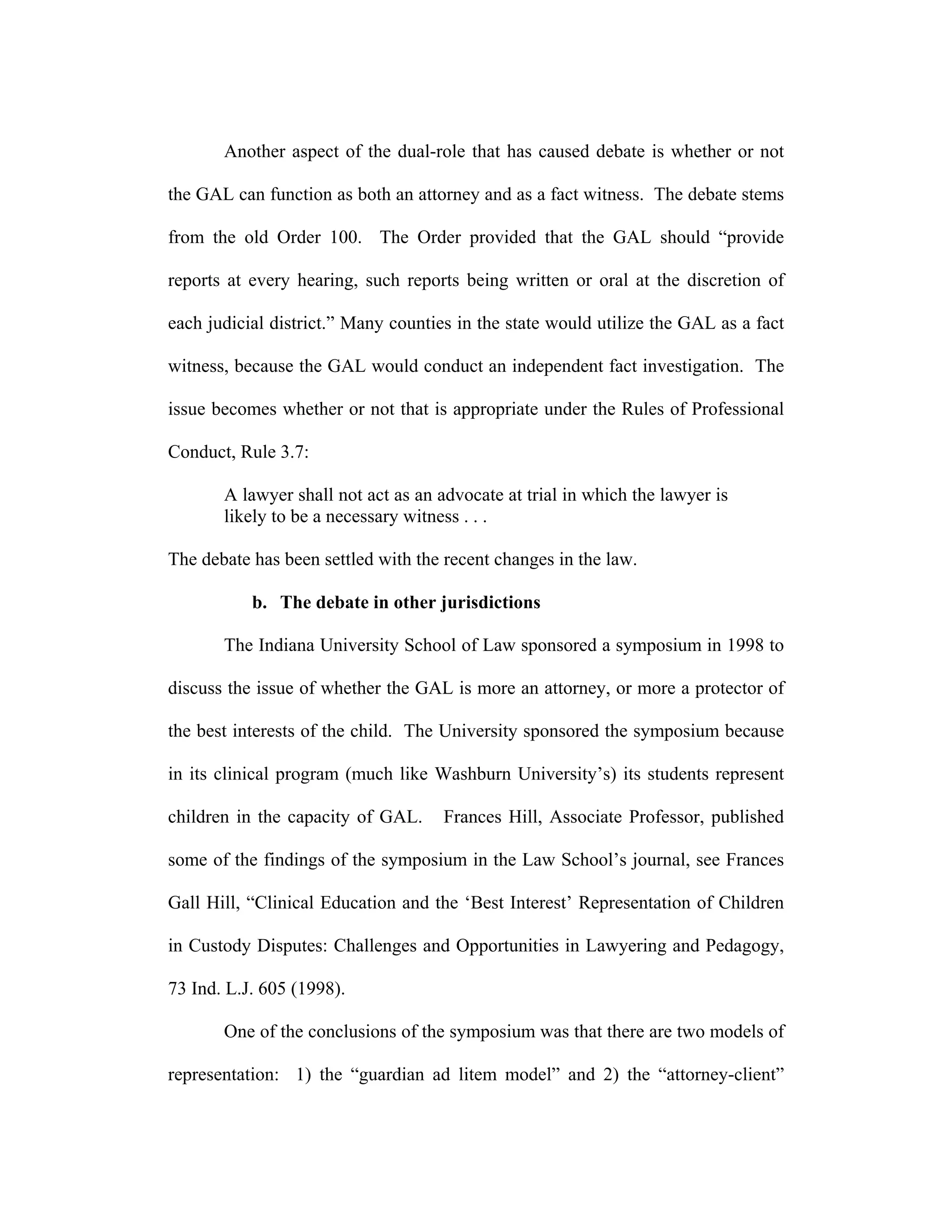 Who Is The Client? Ethical Duties of GAL (guardian ad litem) in Kansas