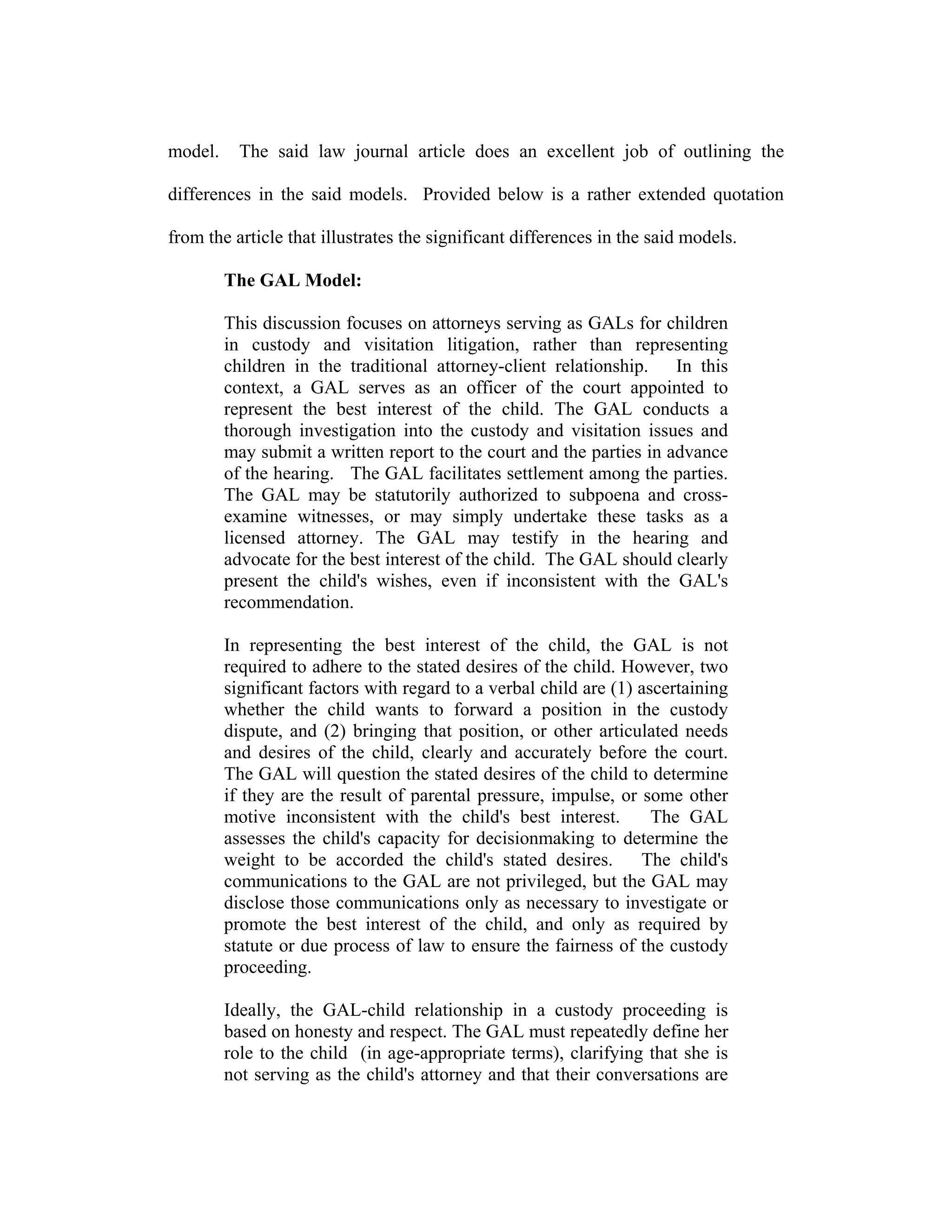 Who Is The Client? Ethical Duties of GAL (guardian ad litem) in Kansas