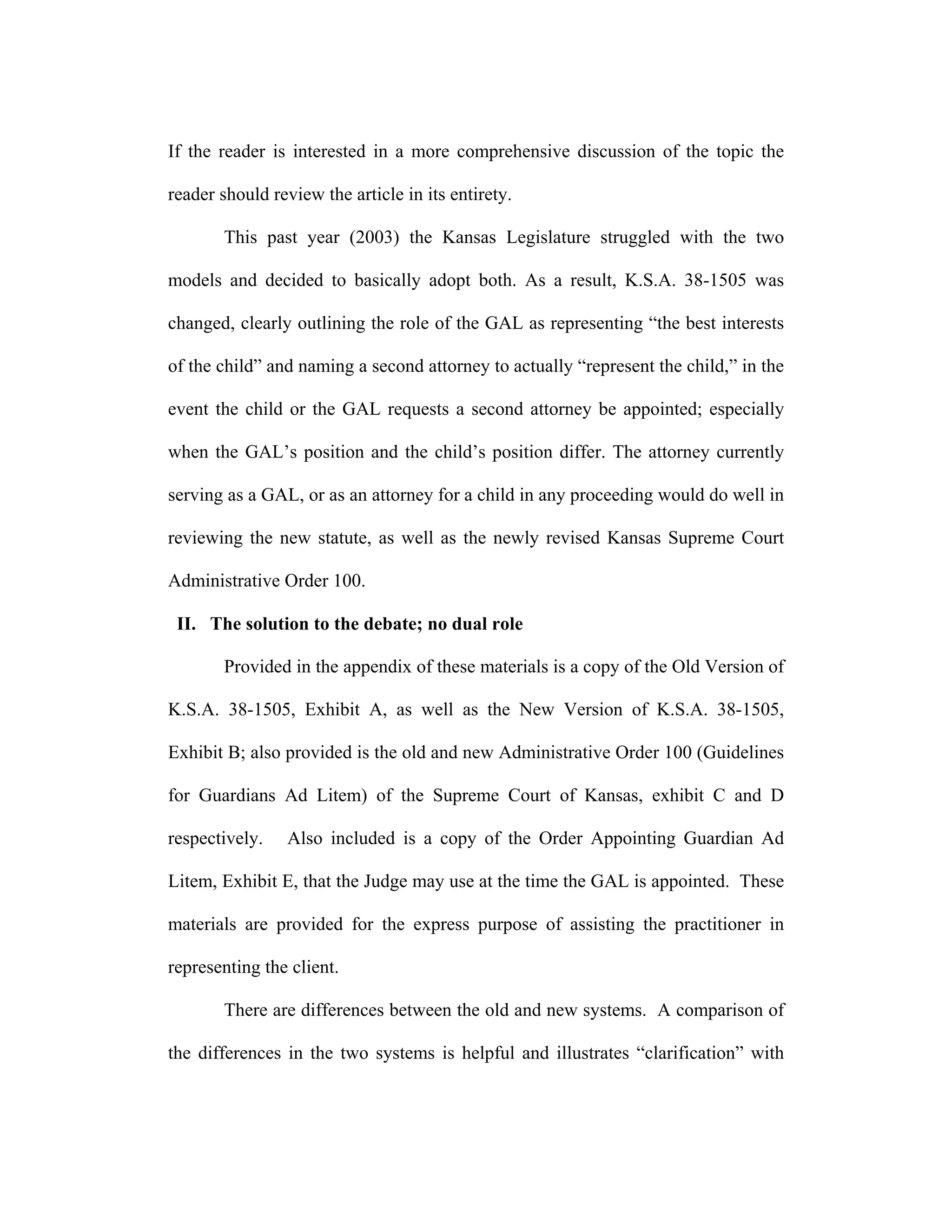 Who Is The Client? Ethical Duties of GAL (guardian ad litem) in Kansas