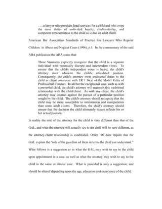 Who Is The Client? Ethical Duties of GAL (guardian ad litem) in Kansas