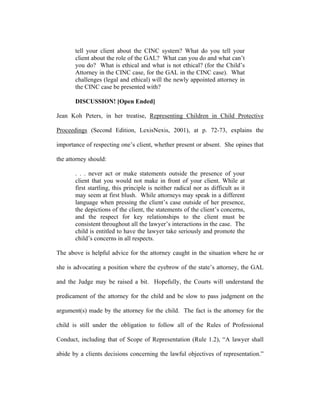 Who Is The Client? Ethical Duties of GAL (guardian ad litem) in Kansas