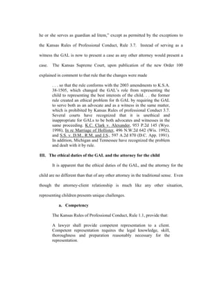 Who Is The Client? Ethical Duties of GAL (guardian ad litem) in Kansas