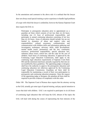 Who Is The Client? Ethical Duties of GAL (guardian ad litem) in Kansas