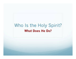 Who Is the Holy Spirit?
    What Does He Do?
 