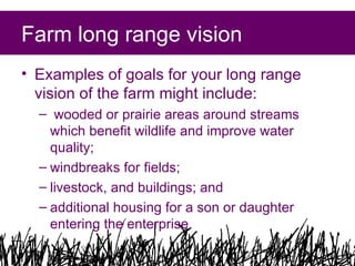 Farming Vision Examples Whole Farm Planning for Food and Economic Security | PPT