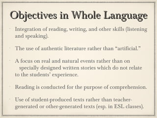 Whole Language Approach | PPT