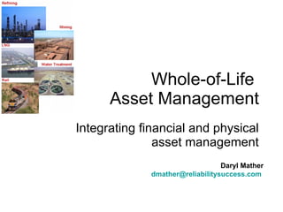 Whole-of-Life  Asset Management Integrating financial and physical asset management Daryl Mather [email_address]   