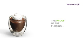 THE PROOF
OF THE
PUDDING…
 