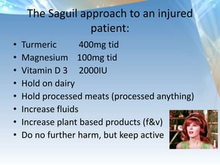 Standard Anti-inflammatory prescriptions by doctorsNSAIDsSteroids (oral or injectable)DMARDs