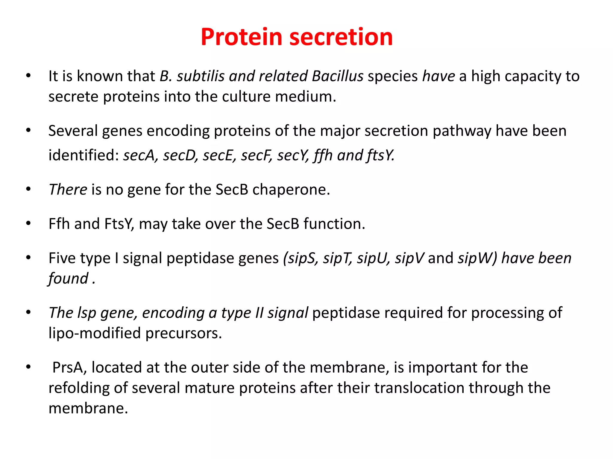 Secf Protein Whole genome sequencing of Bacillus subtilis a gram positive organism ...