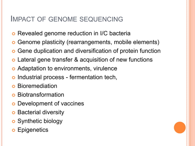 Whole genome sequencing of bacteria & analysis | PPTX | Genetics | Science