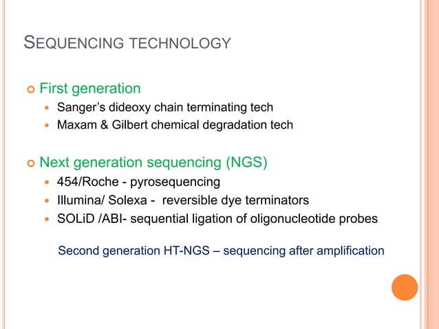 Whole genome sequencing of bacteria & analysis | PPTX | Genetics | Science