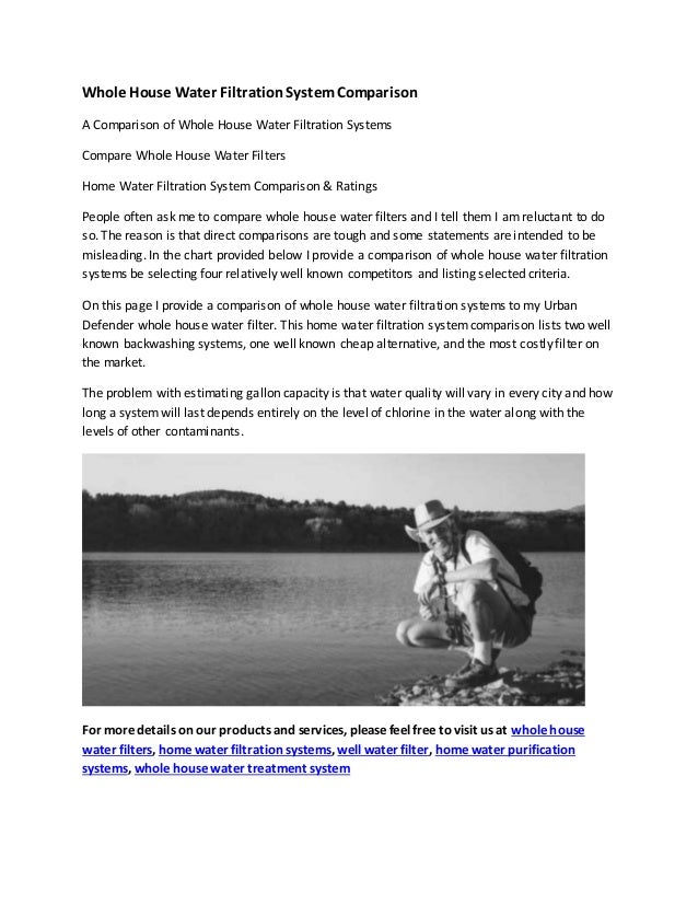 Whole house water filtration system comparison