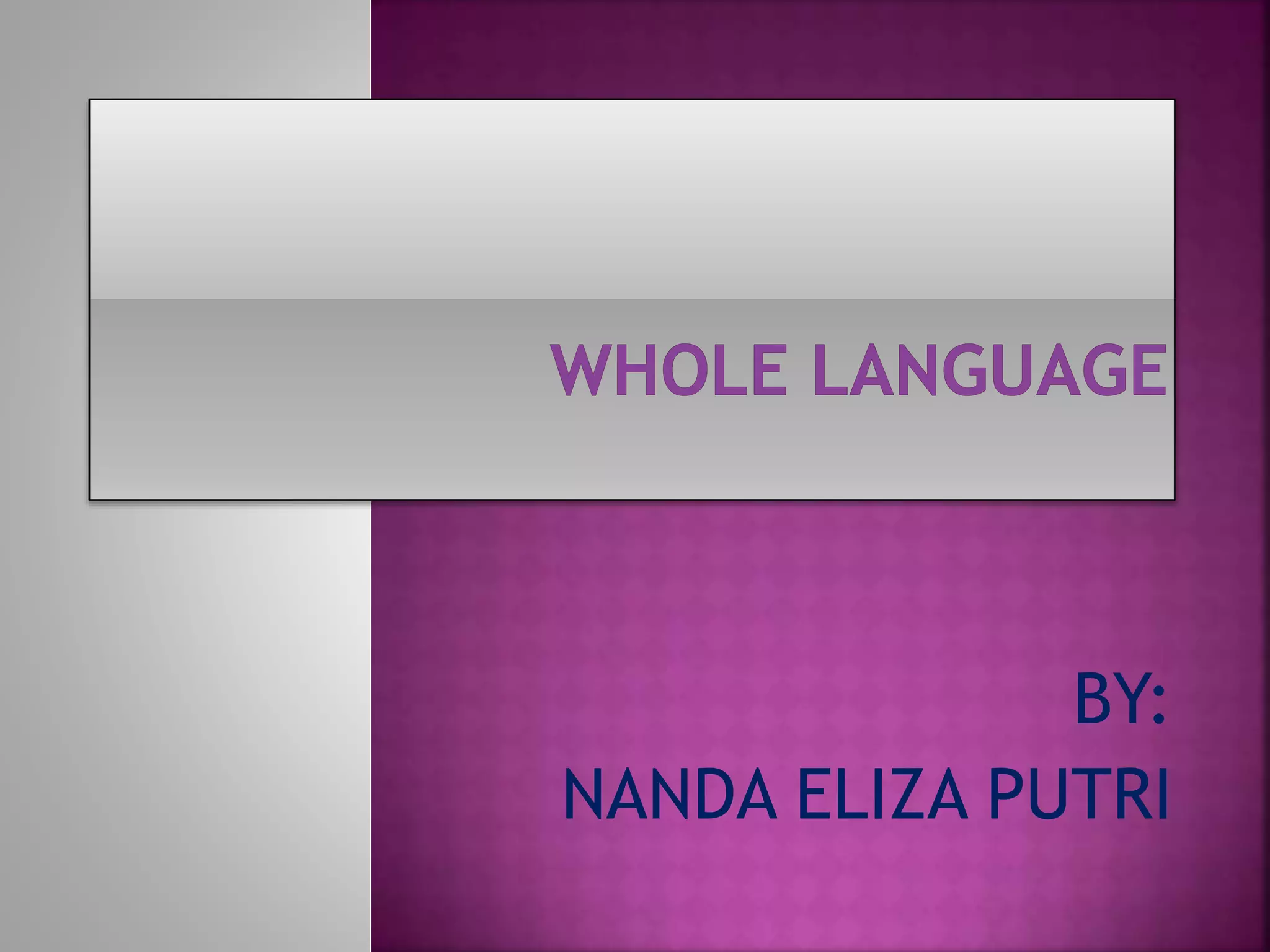 BY:
NANDA ELIZA PUTRI