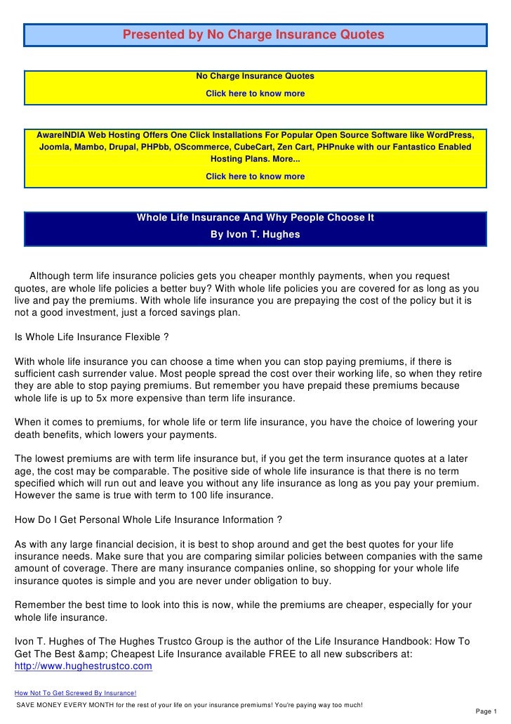 Quotes For Whole Life Insurance Impressive Whole Life Insurance And Why People Choose It Quotes For Whole Life Insurance Cool Whole Life Insurance And Why People Choose It