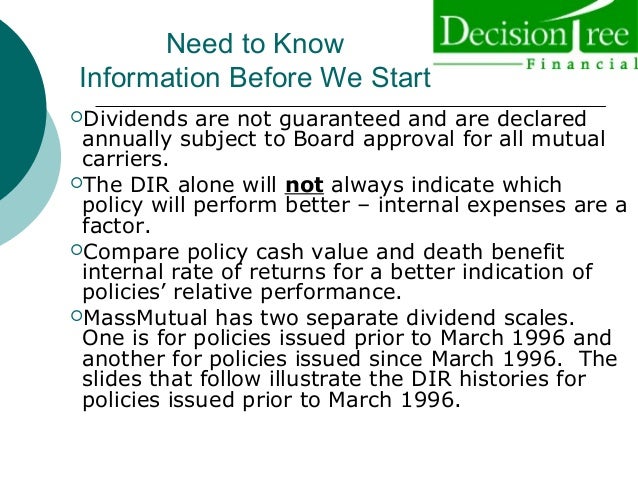Whole life insurance dividend rate of return history