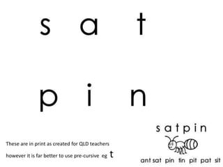 These are in print as created for QLD teachers

however it is far better to use pre-cursive eg   t
 