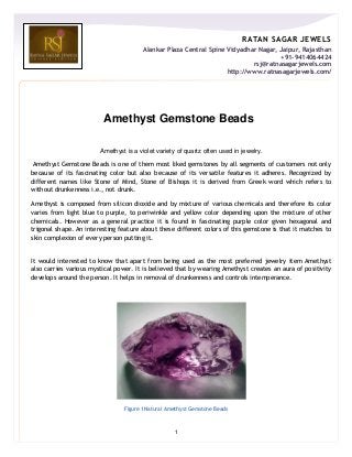 Wholesale Amethyst Gemstone Beads in Jewelry Making | Ratna Sagar Jewels