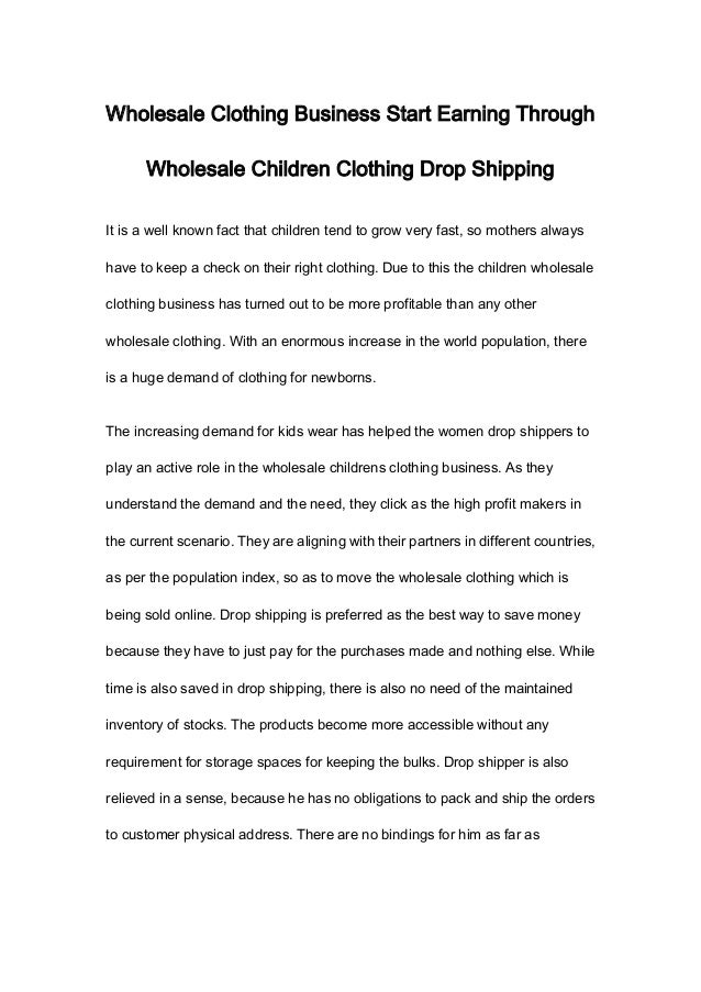wholesale childrens clothing drop shipping