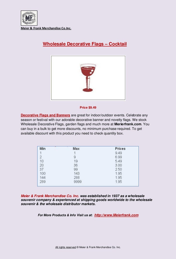 Wholesale decorative flags cocktail