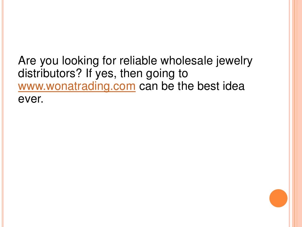 Wholesale jewelry Distributors - www.wonatrading.com