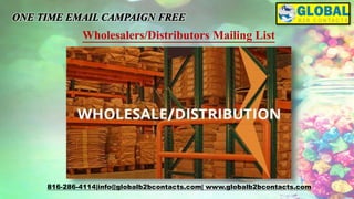 Wholesalers/Distributors Mailing List
816-286-4114|info@globalb2bcontacts.com| www.globalb2bcontacts.com
 